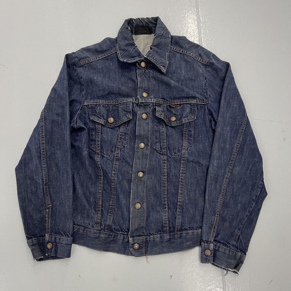 Vintage 70s Twister Dark Wash Western Snap Denim Jacket
